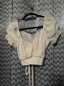 Beige Cute Crop Women