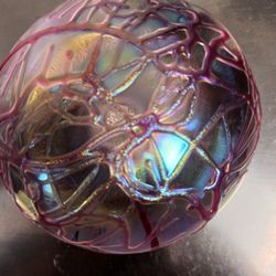 Beautiful Iridescent Blown Glass Paperweight