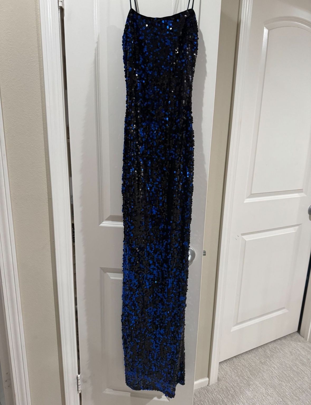 Blue And Black Sequin Dress
