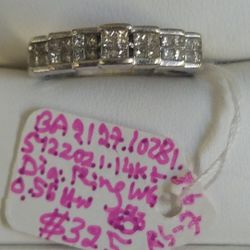 14K White Gold Cinderella Staircase Princess Diamond Ring 0.56ctw Ring Size 7