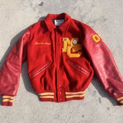 Red Vintage Varsity Jacket 