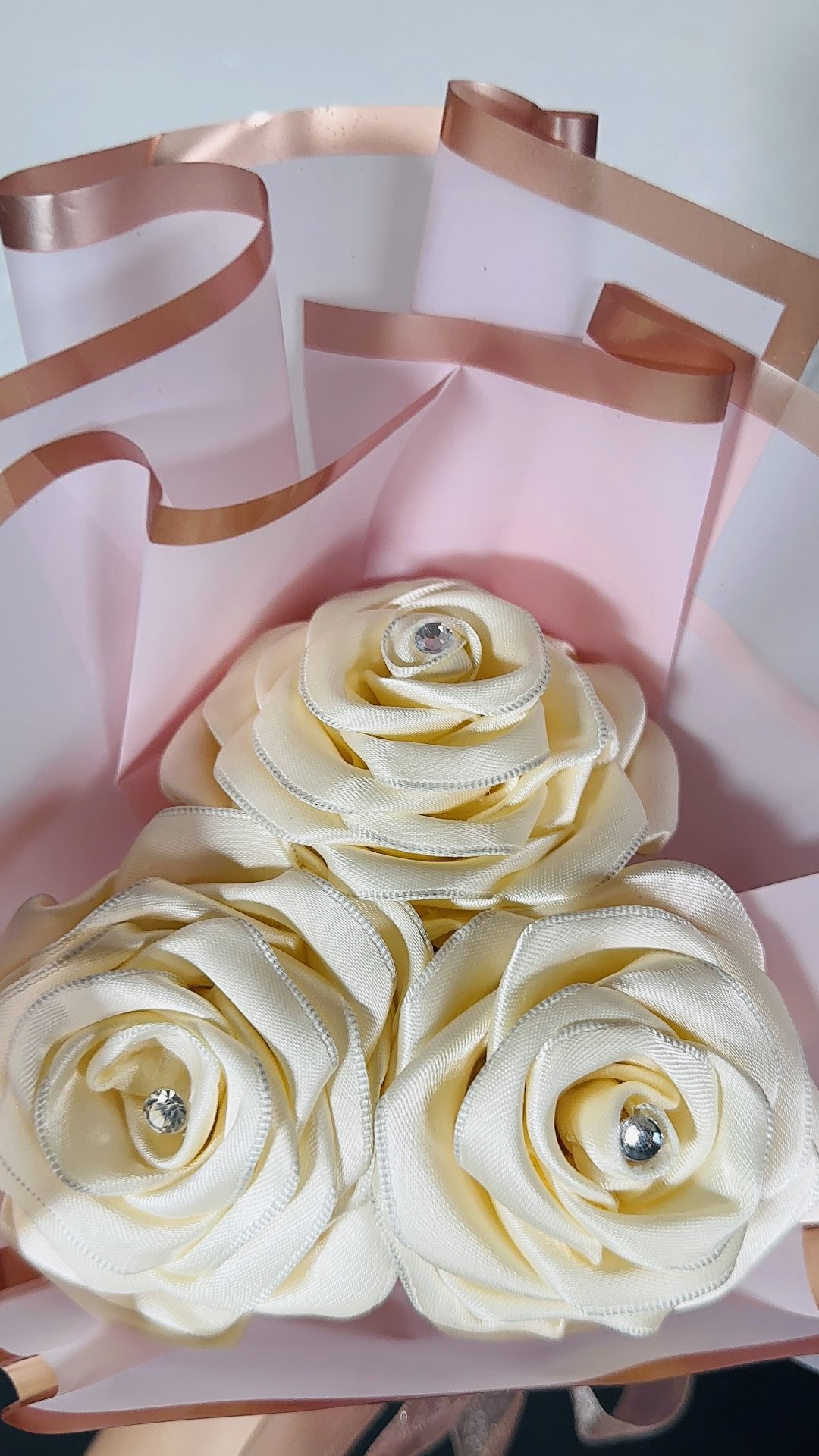 Small Ribbon Flower Bouquet 3 Pcs