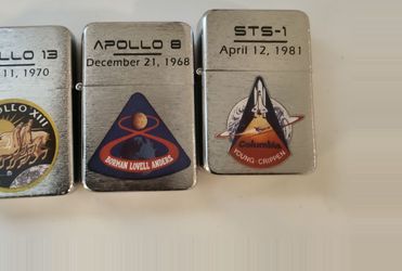 Vintage NASA Memorabilia Lot – Danbury Mint Lighters & 2 Mission Cards