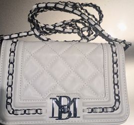 Badgley Mischka Diamond Crossbody Bag -White