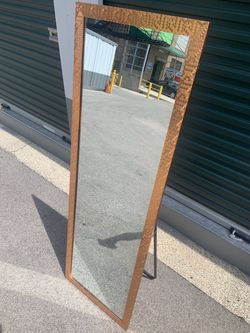 Full Length Mirror with Copper Hammered Frame