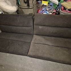 Black Folding Floor Futons - Nice Thick Padding - 35" X 42" X2 Or 70" L X 42" W 
