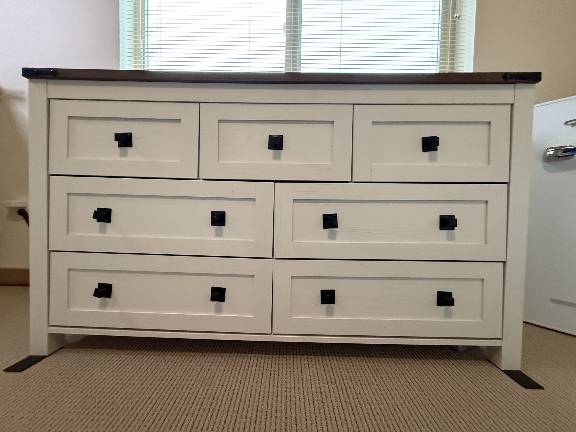 Addeline 54"W Farmhouse 7 - Drawers Dresser Organizer, Wood Rustic Wide Chest of Drawers