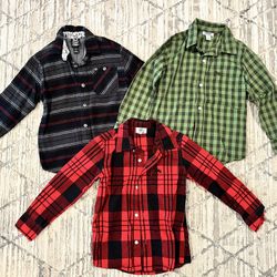 Boys Button Up Long Sleeve Shirts 