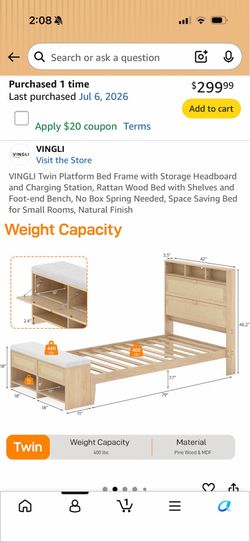 Brand new in box twin bed and storage system