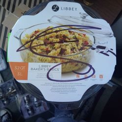 Libbey Baker's Basics Glass Casserole Dish with Cover, 3 quart
