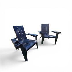Pair of Target Black Plastic Adirondack Chairs – Like New
