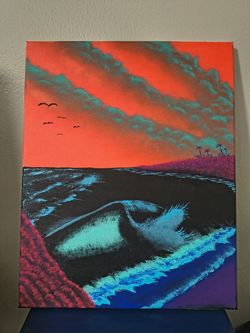 Oranges and Waves By Sandross Painting Decorative Canvas Bob Ross