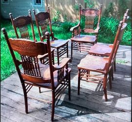Solid Wood Handcrafted Set Of 6 Chairs. Please Check My Other Listings 