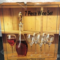 Wine Set Decanter And  Goblets.  New 