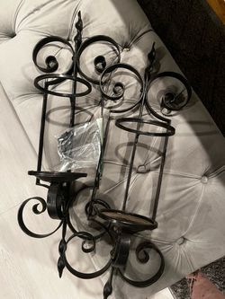 Wrought iron wall sconces