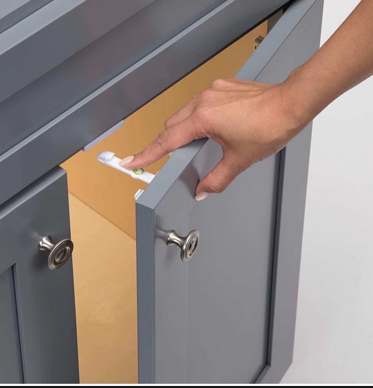Safety 1st Adhesive Cabinet 4 Piece Latch for Childproofing, White