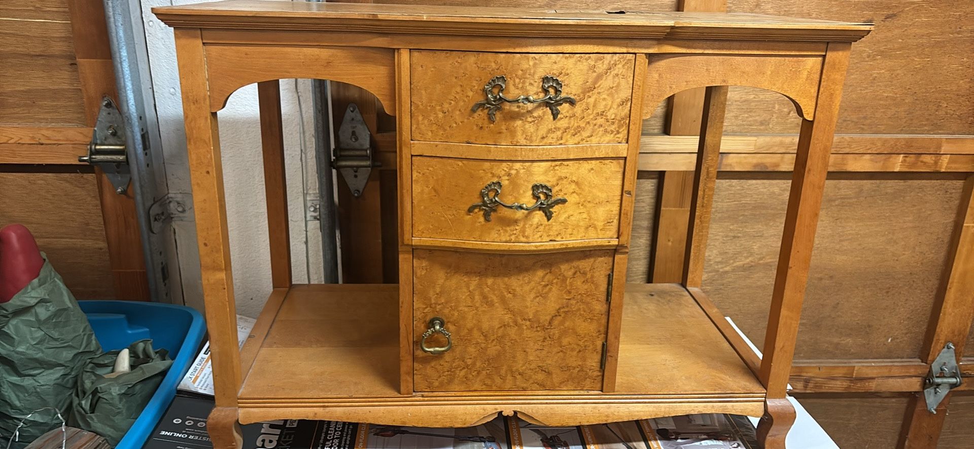 Rare Vintage Birds Eye Maple Small Cabinet