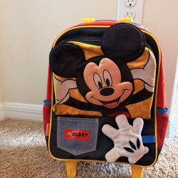 Kids Mickey rolling backpack