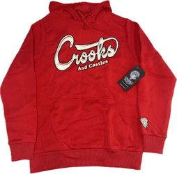 Crooks & Castles Red Pullover Hoodie Sweatshirt Mens Medium New