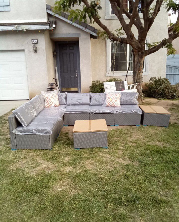 Brand new inside three boxes patio sofa set outdoor patio furniture brand new patio couch 8 piece ☑️🆕