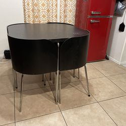 REVISED LISTING - IKEA Fusion Nesting Dining Table Set brown Black 4 Chairs 5-piece dining room furniture - $78