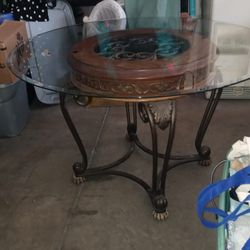 GLASS DINING TABLE 