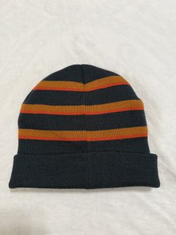 Navy Blue with Orange Stripped Beanie