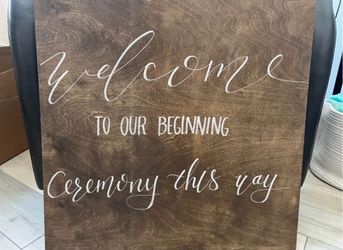 $10 Wooden Wedding Welcome Ceremony Signs