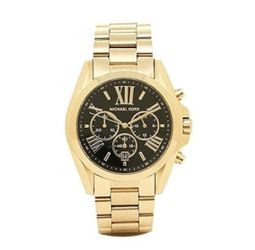 Michael Kors, Men’s Bradshaw MK5739: Gold Metal Case Black Dial Watch, Used Twice Grest Condition, Few Scratches Due To Storage, New Battery