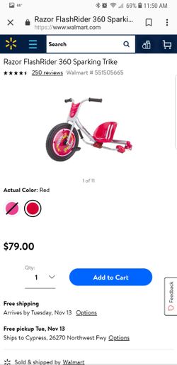 Razor flashrider 360 sparking trike sales