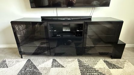 ** FREE** IKEA BESTA Black Gloss TV Stand Media Console