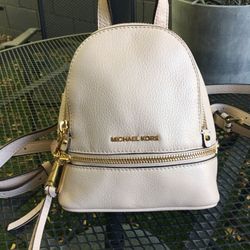 NWOT Michael Kors Genuine Leather Mini Backpack, Dusty Pink