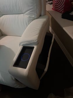 Leather Match Power Rocking Recliner with Power Headrest and Lumbar