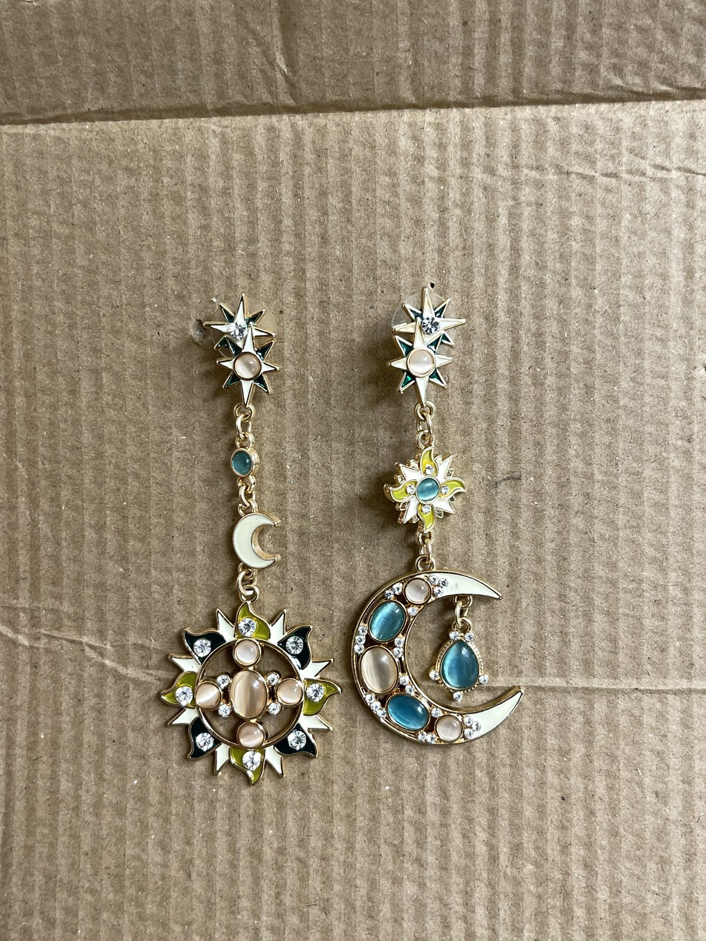 Moon and star earrings