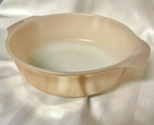 Fire King Peach Lustre Casserole (8-1/2”)