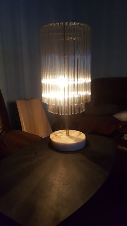 Glass lamp.