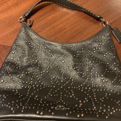 Coach Leather Beaded Hobo Purse