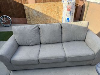 Gray 3-Seat Fabric Sofa