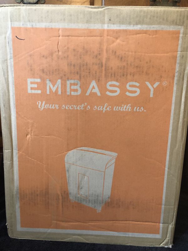 embassy 14 sheet microcut paper shredder lm140pi white for