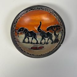 Ceramic Decorative Bowl With Elephants 