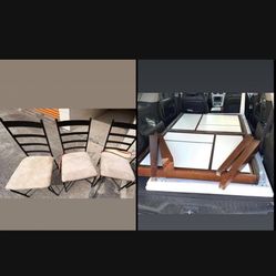 Dining Set Table And Chairs $65 🎁🚚🎈🍀 Table, Chair, Modern, Kitchen Furniture, House and Dining Room Set, Storage Unit, Garage, Wood, Metal, 
