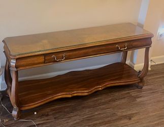 French Provincial Wood Console Sofa Table