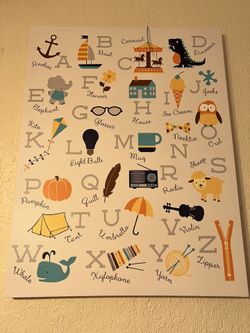 Kids Alphabet Canvas Wall Art 