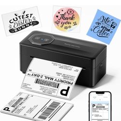 Wireless 4x6 Label Printer for Small Business and Shipping Packages, Compatible with iPhone Android Windows Mac, Amazon, USPS, UPS, Black