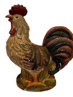Vintage Ceramic Rooster Multi Colored Farmhouse Décor Atico©︎ 8.5” H