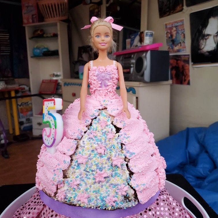 Custom BARBIE cake 90s Style Girls Vintage Retro 80s 90s Party
