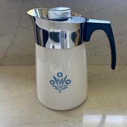 Corning Ware 6 Cup Stovetop Coffee Percolator Blue Cornflower P146