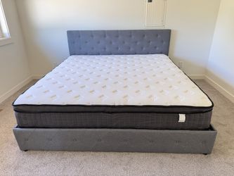 King size bed-including mattress (almost new)