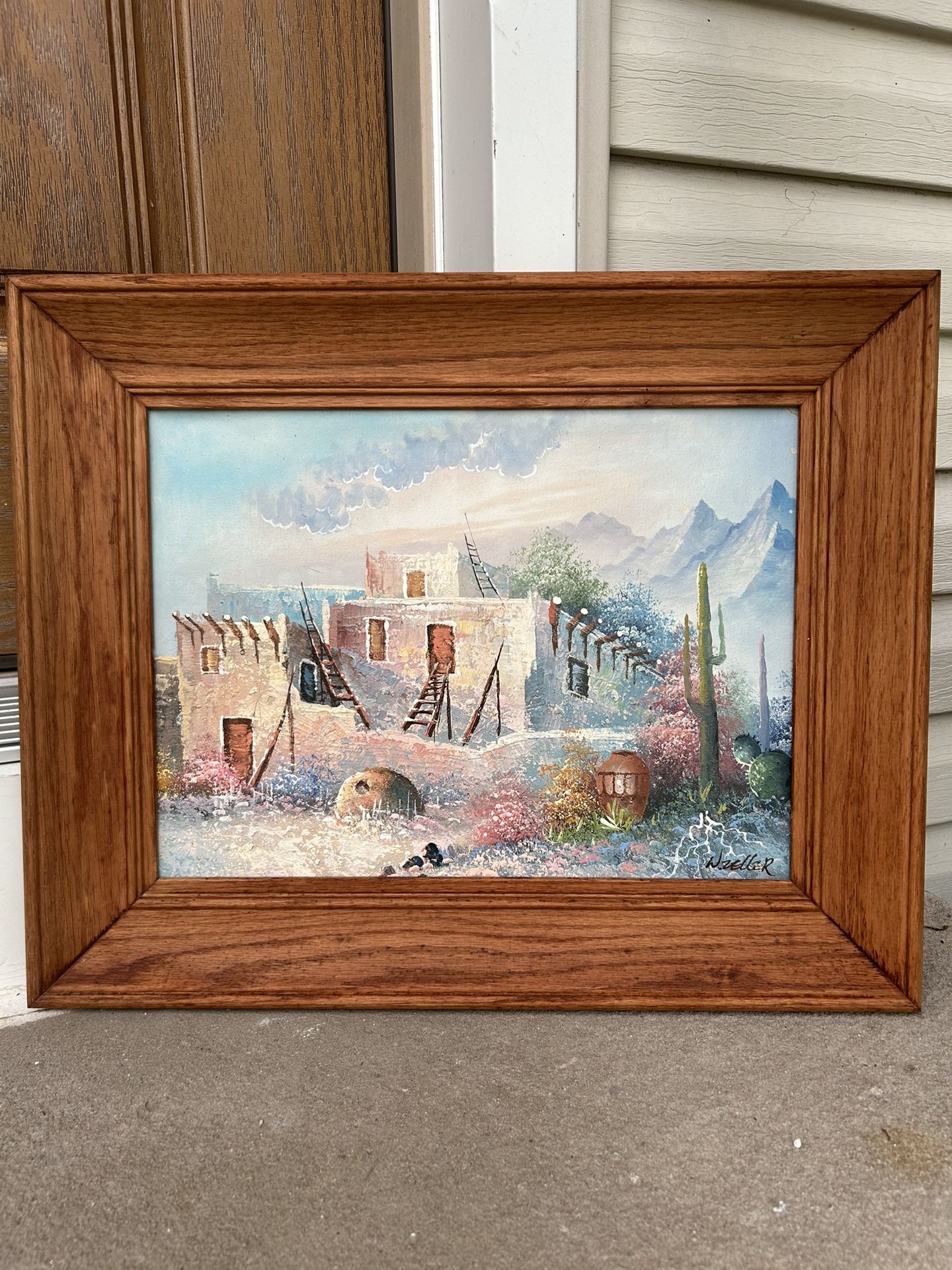 W ZELLER oil paintings On Canvas Vintage Signed original southwestern scenes