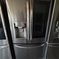 LG 3 Door Black Stainless Steel Refrigerator Instaview 